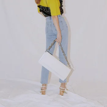

Fashion trend bag female new rectangular envelope bag thick chain shoulder bag