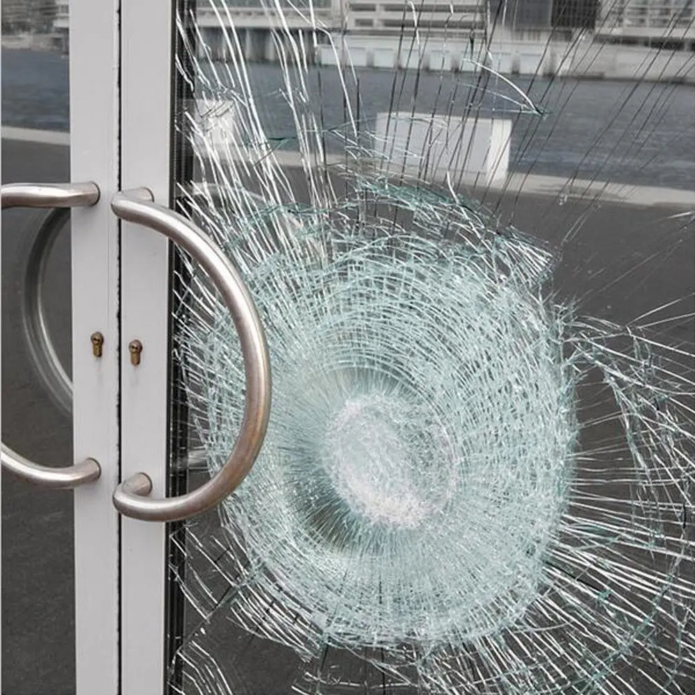 

SUNICE 20mts Roll Clear Safety Film Transparent Window Foils Shatter-proof Glass Protective Film 0.2mm Home Office Public Glass