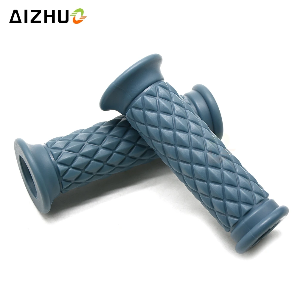 Blue 22 мм 25 мм Мотоцикл Универсальный винтажный резиновый руль мотоцикла для suzuki нарушителя LC 1500/бульвар C90 1998-2006 99 2000 - Цвет: Blue