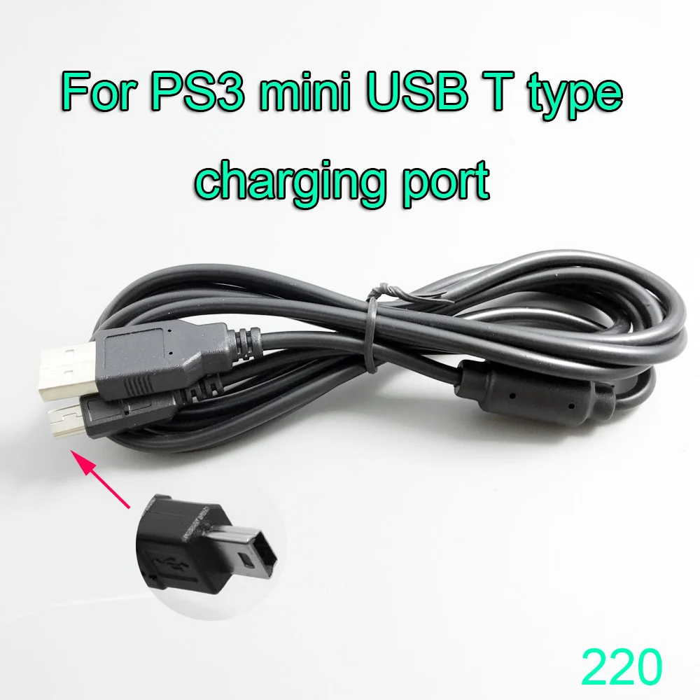 High Quality 1.8m Mini USB Male to USB Male Charging Cable For Sony Dualshock PS3 Controllerin