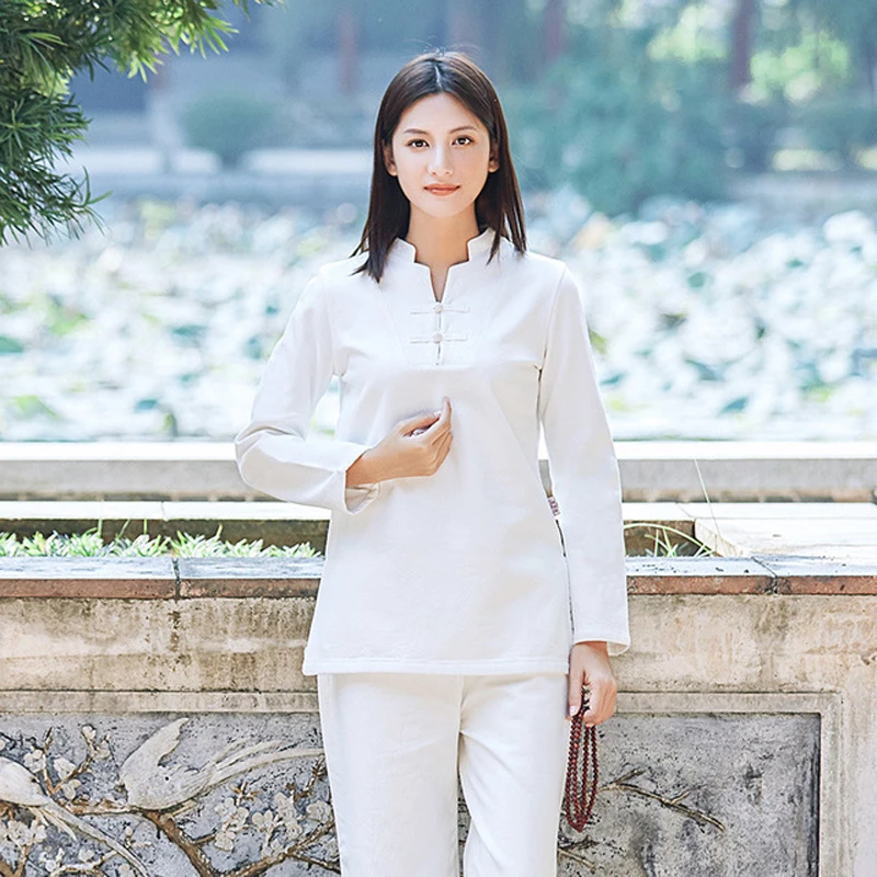 Winter Warm Tracksuit For Women Gym Cotton Sport Yoga Suit Shirt Pants Yoga Set Meditation Clothing Woman Tai Chi Clothing