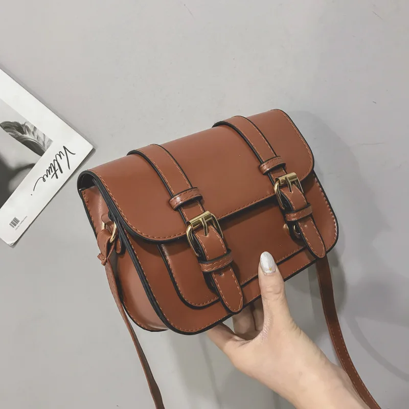 Маленькие сумки через плечо для девушек новые винтажные сумки ретро модные сумки на плечо ПУ с клапаном повседневные женские ретро сумки на застежке - Цвет: Light brown