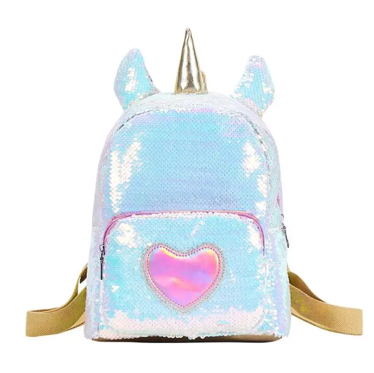 

2019 Fashion Sequins Unicorn Backpack For Girls Women Leather Mini Travel Bag School Bag For Teenager Student Girls Book Bag