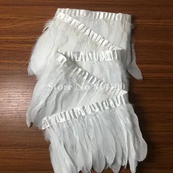 

10meters/lot Black White Red Rose Yellow Goose Feather trims Fringe trimming Ribbon stripe for party clothing accessories craft