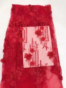 

top quality french lace fabric 3d flower african lace fabric L-81111 with embroidery mesh tulle fabric
