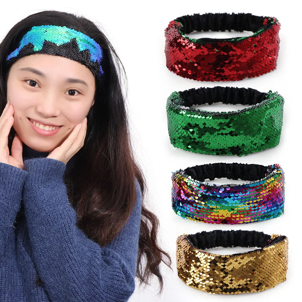 Buy 11 Styles New Women Girls Elastic Glittering