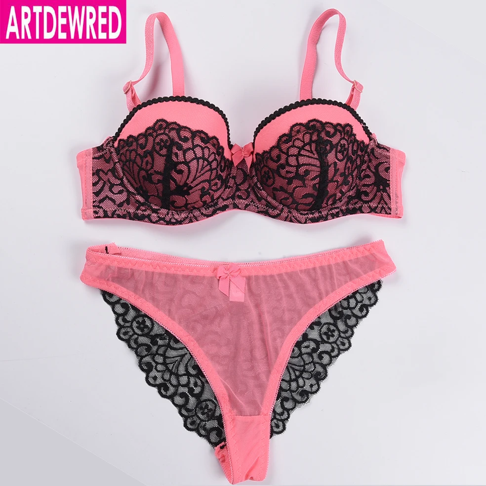 [Retail& Wholesale] VS New Sexy Bra Set Push Up Lace Deep V ABC Cup Women's Underwear Sets Sexy Lingerie Set For Girls