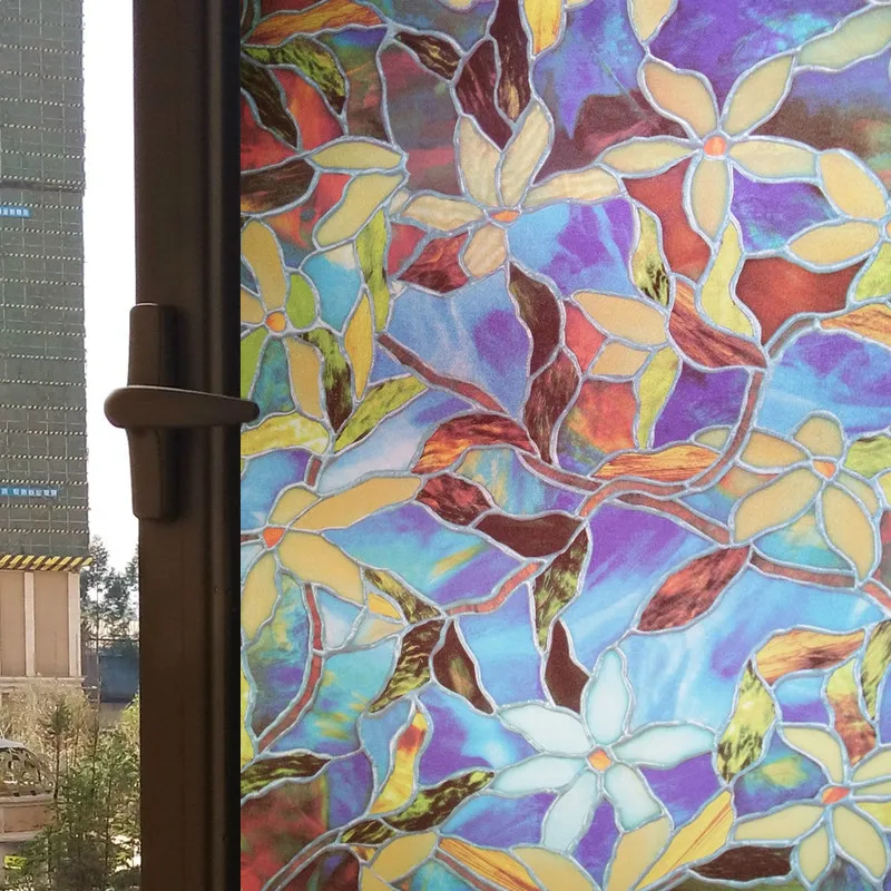 

1M/PC European Stained Best Price Decorative Window Film Stained Glass Vinyl Privacy Covering Frosted