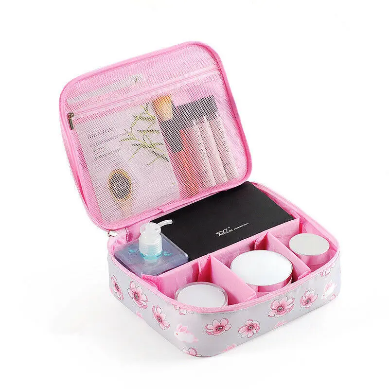 Многофункциональная большая сумка Mak Up, косметический чехол, косметичка для хранения ногтей, косметичка - Цвет: B Pink Sakura
