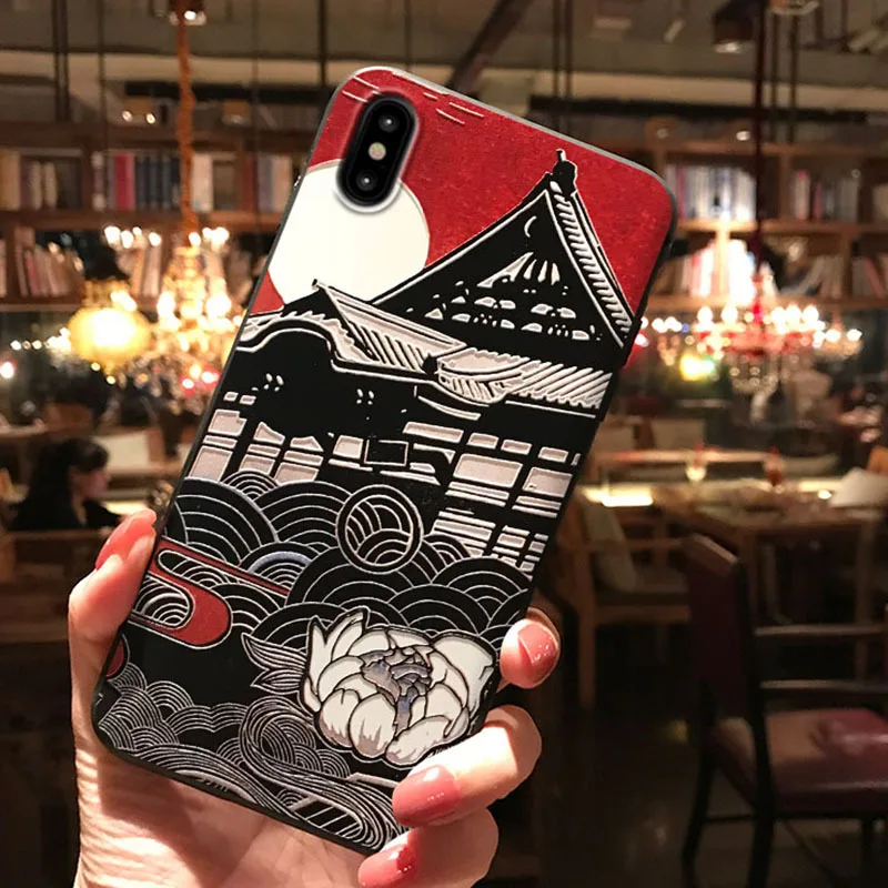 Японское крепление Fuji Koi чехол для телефона для iPhone X 8 7 6S Plus Capa мягкая задняя крышка из ТПУ для iPhone XS MAX XR 11 Pro Max чехол Coque