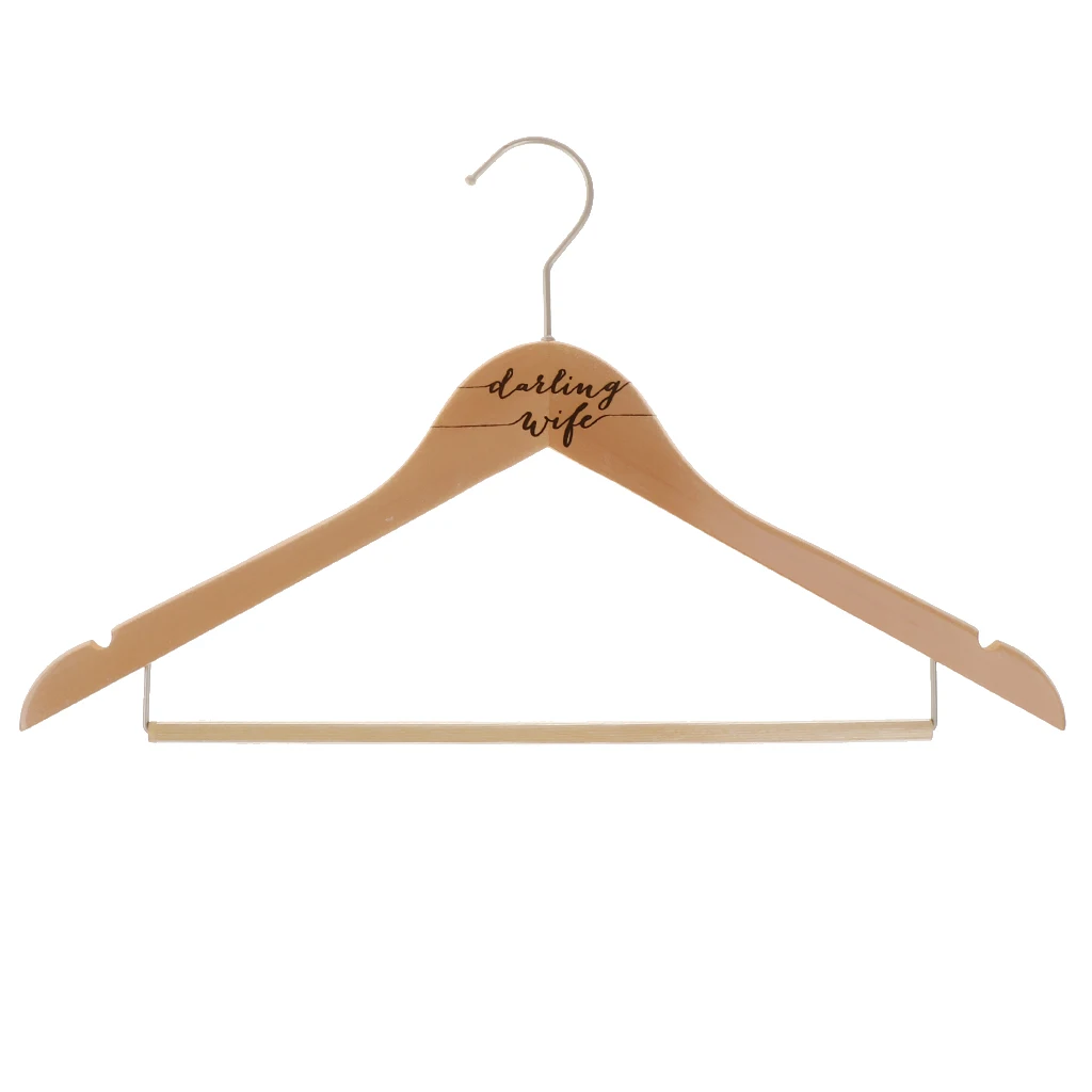 Vintage Engraved Wedding Wooden Hanger Wardrobe Organizer Bride/Groom/Bridesmaid/Groomsman/Darling Wife/Loving Husband