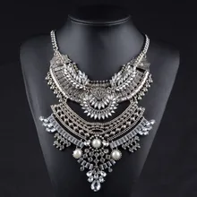 New Fashion Boho Necklaces & Pendants Rhinestone Crystal Owl Jewelry Steampunk Maxi Chunky Choker Necklace