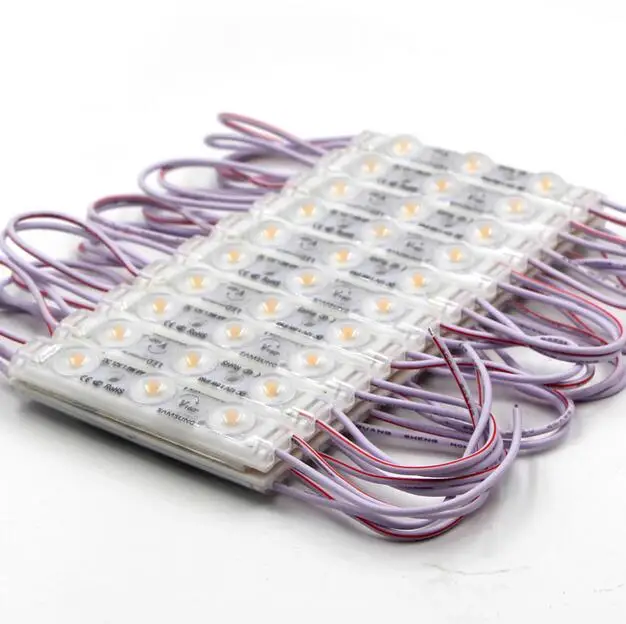 

12V 2835 LED Module Light Strip Lamp Tape 3EDs 1W Injection Molding Cover Waterproof for Sign White Warm Red Green Blue Yellow