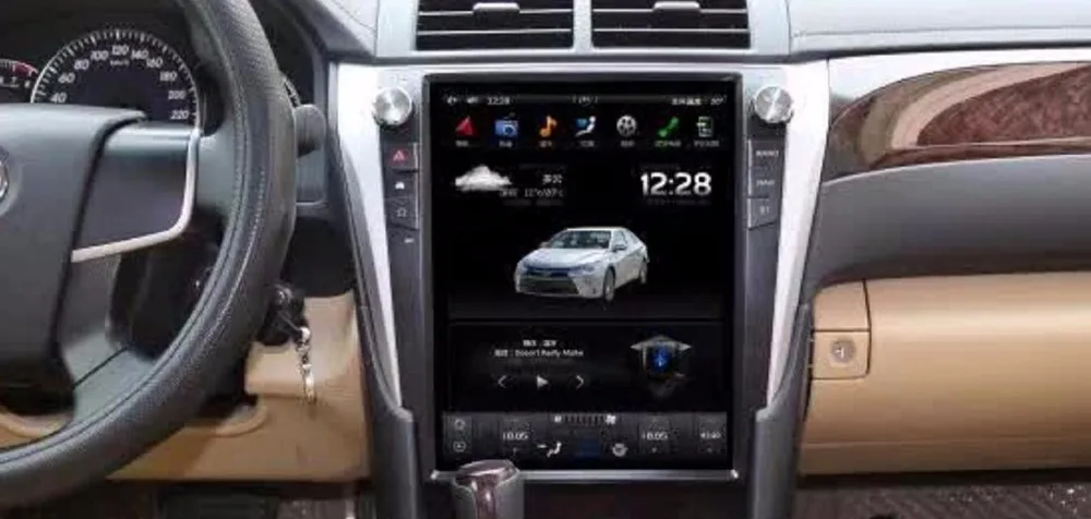 12,1 ''вертикальный экран Tesla стиль чистый Android автомобильный DVD gps плеер для Toyota Camry Aurion Daihatsu Altis 2012 2013