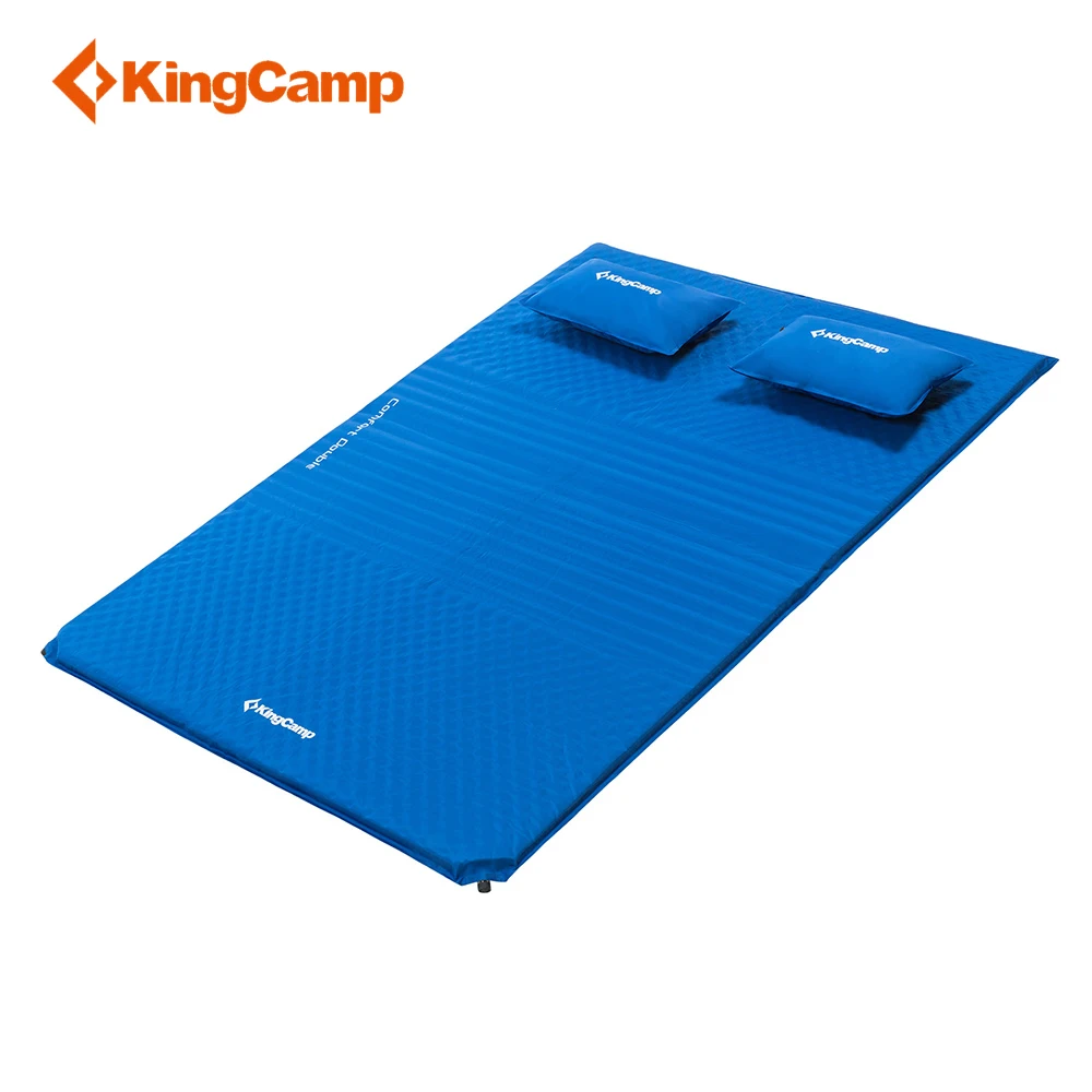 KingCamp مزدوجة التخييم حصيرة الراحة فراش تضخيم الذات صامد للرطوبة 2 شخص التخييم حصيرة مع الوسائد نفخ فراش