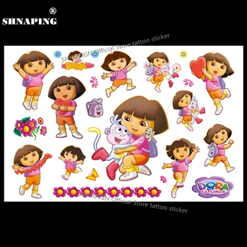 

SHNAPIGN Explorer Dora Child Temporary Tattoo Body Art Flash Tattoo Stickers 17*10cm Waterproof Henna Tatoo Styling Wall Sticker