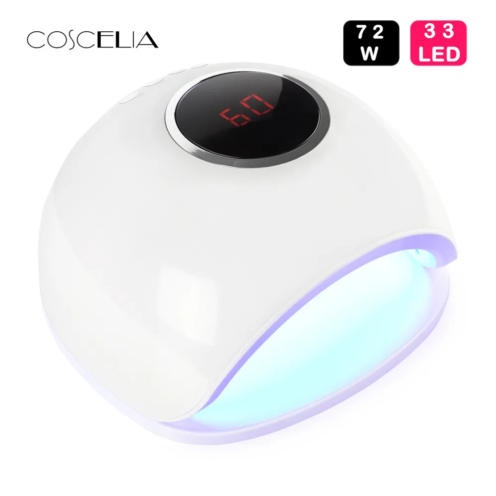 

72W Dual UV LED Nail Lamp Nail Dryer For Gel Polish Curing Light with Bottom 30s/60s Timer LCD Display Lamp For Nails Nail Dryer