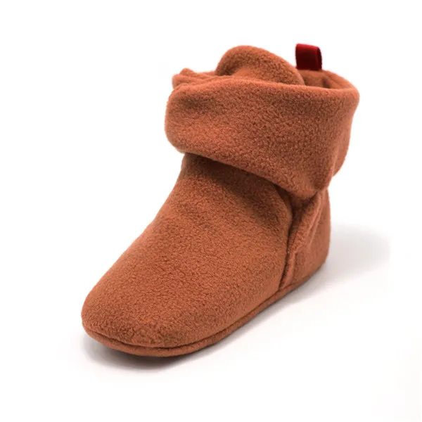 Новинка года; зимние теплые фланелевые ботинки для малышей; обувь для малышей - Цвет: Brown