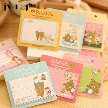 

2 pcs/lot Cute bear memo pad Cartoon animal memo sticker paper sticky notes post notepad stationery papeleria school supplies