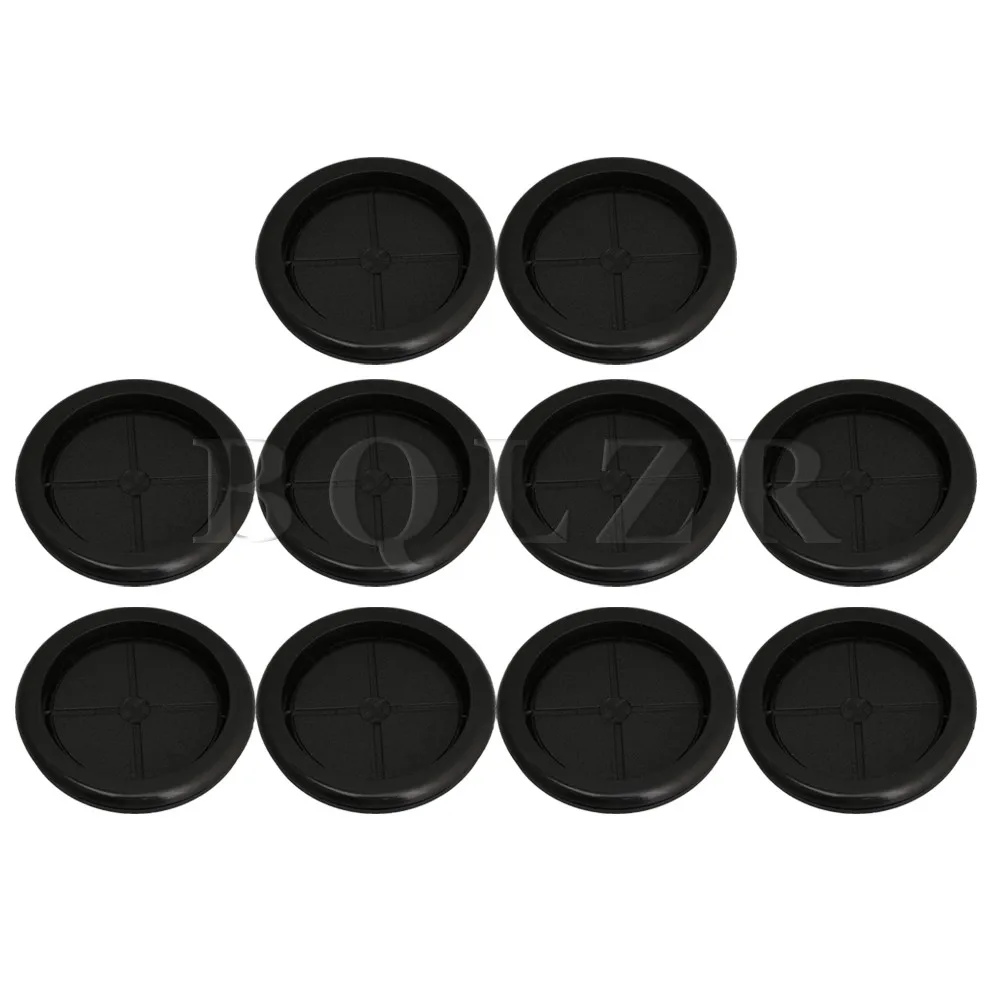 BQLZR 70mm Black Round Shape One Side Closed Blank Rubber Wiring