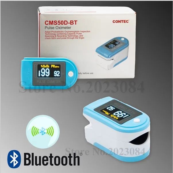 

CONTEC Bluetooth Fingertip Pulse Oximeter SpO2 Blood Oxygen Monitor CMS50D-BT Free Rubber Case