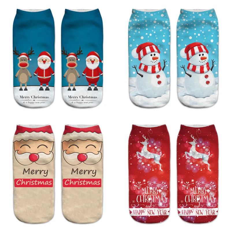 

Dreamlikelin Merry Christmas Happy New Year Socks Fashion Christmas Tree Santa Claus Snowman Cartoon Christmas Deer Sock