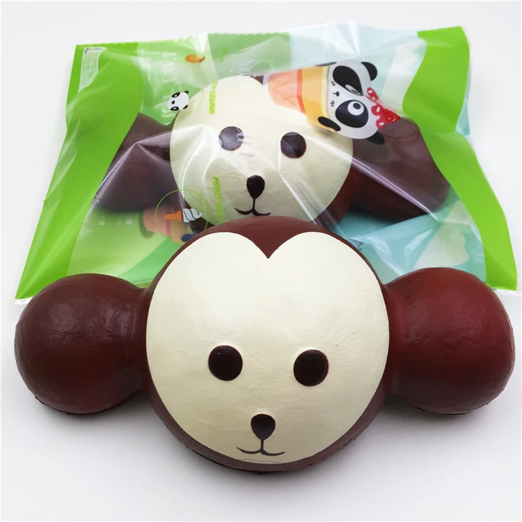 18 см Kawaii Jumbo Squishy Monkey Head супер замедлить рост Шарм Ароматические телефон бретели для нижнего белья игрушка мобильного телефона