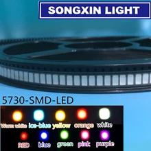 100 шт./лот SMD светодиодный Диод 5730 5630 диод 5730 SMD СВЕТОДИОДНЫЙ Набор диодов зеленый красный теплый белый синий желтый розовый фиолетовый-УФ оранжевый