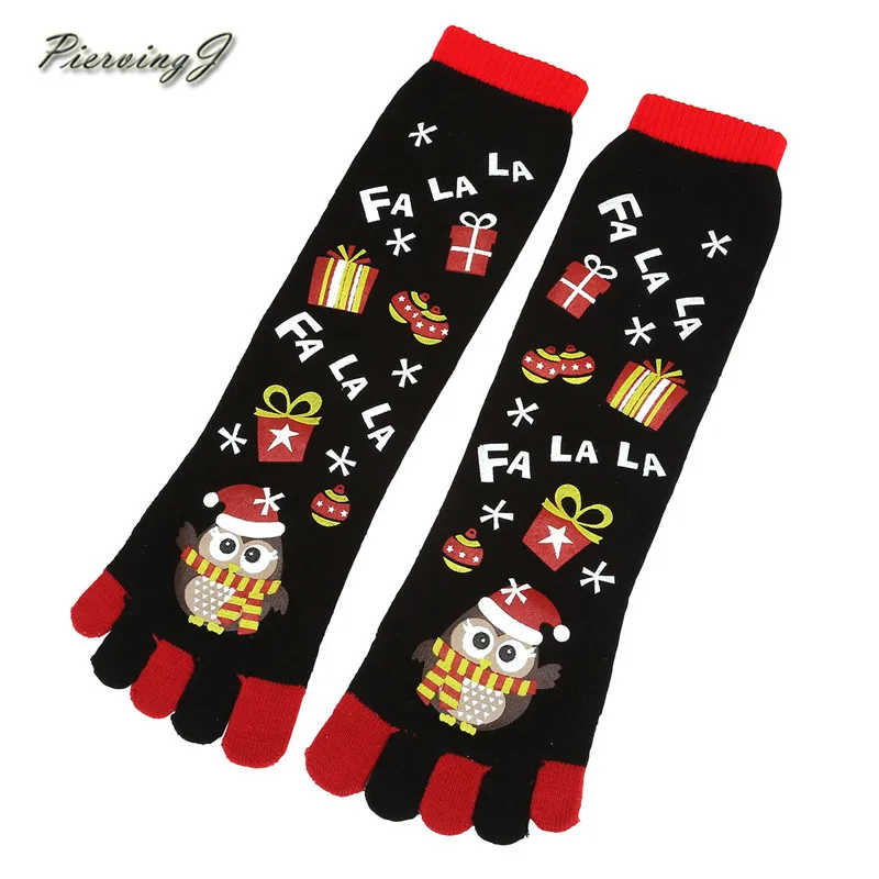 1 пара женские рождественские носки с пятью пальцами | Женская одежда