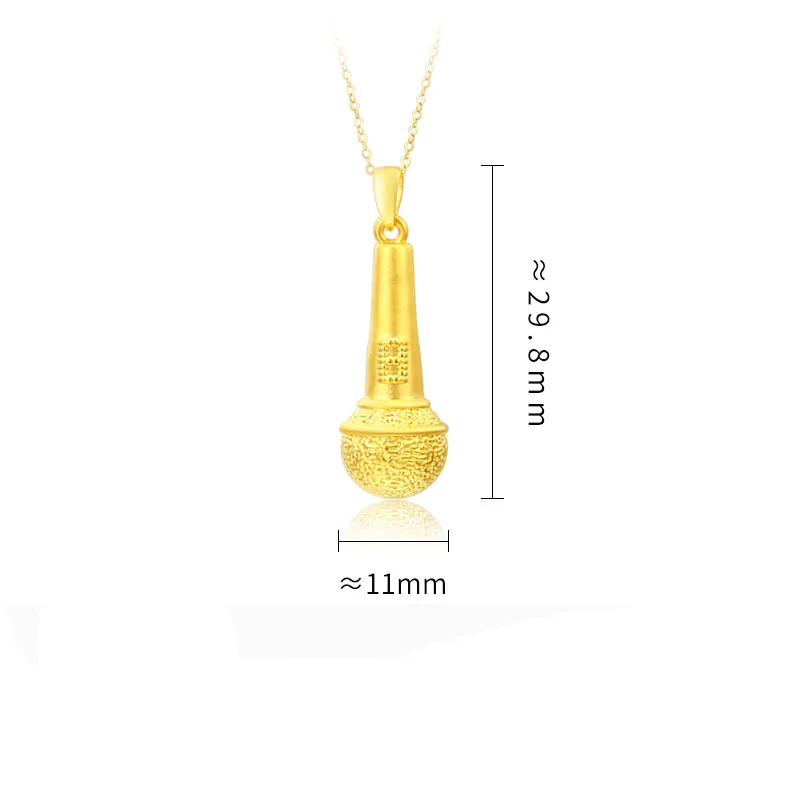 Новое поступление чистое 24K желтое золото кулон 999 Золото 3D ожерелье с микрофоном