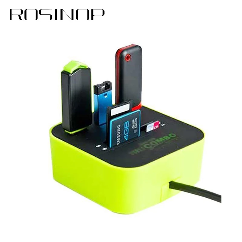 

Rosinop Multi USB Hub 2.0 3 Ports USB Hub Card Reader SD TF M2 All in One Hab USB Splitter For Notebook Computer PC Accessories