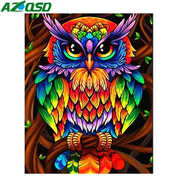 

AZQSD Diamond Painting Full Square Needlework Crafts Handmade Diamond Mosaic Animal Owl Picture Of Rhinestones Home Decoration