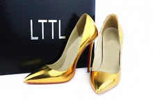 LTTL 2017 Autumn Women Gold Impera Pumps Pointed Toe High Heel Women Slip-on Shoes Gold Heel Rose Red Bottom Wedding Shoes
