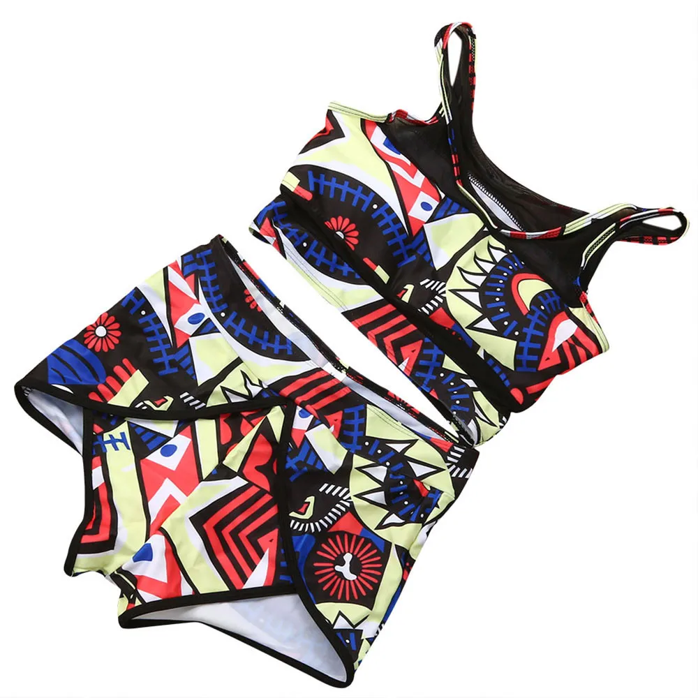 

Women Print Bikini Set High Waist Swimwear Push-Up Padded Bra Swimsuit Beachwear