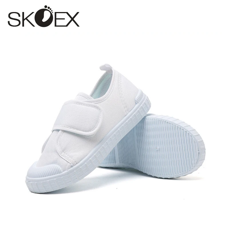 SKOEX/детская белая парусиновая обувь; сезон весна-осень; кроссовки для мальчиков и девочек; спортивная обувь; детская обувь принцессы на