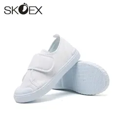 SKOEX/детская белая парусиновая обувь; сезон весна-осень; кроссовки для мальчиков и девочек; спортивная обувь; детская обувь принцессы на