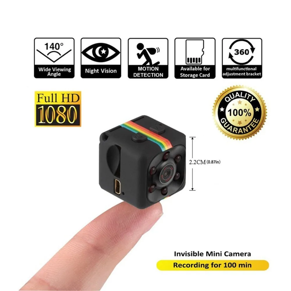 

SQ11 Mini Camera 1080P HD 360 degree Camcorder Lithium Battery Voice Video Recorder Sports DV Camera Support TF Card TV OUT