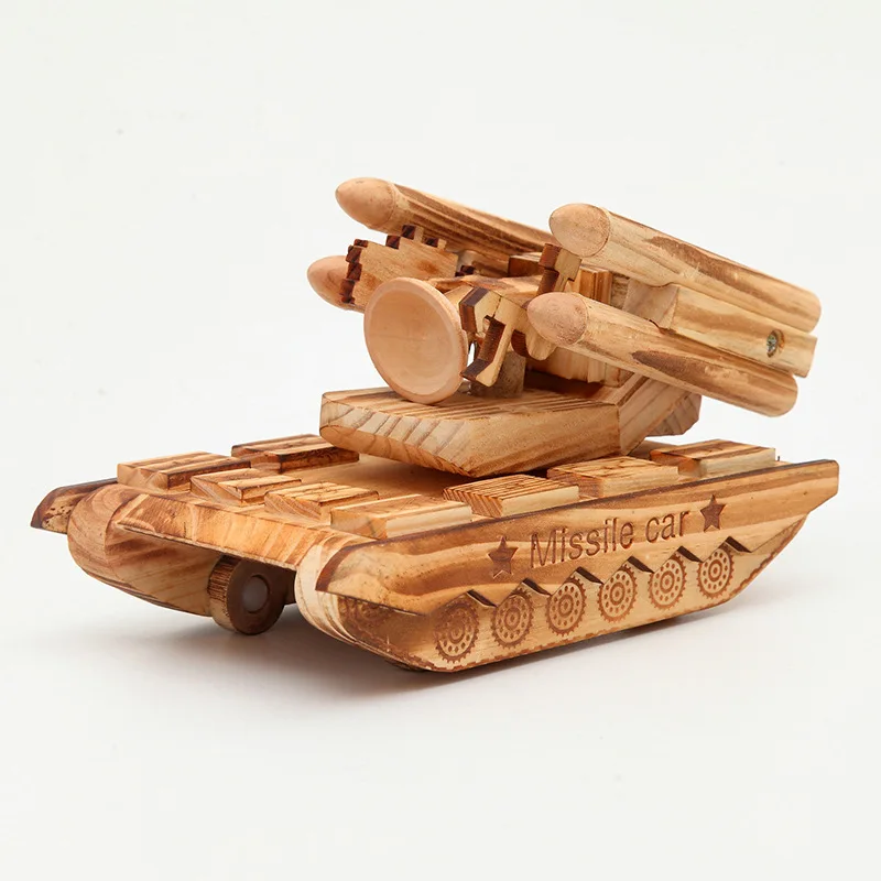 Modern Scenic Hot Wood Tank Modeling Decoration Figurines Wooden Child
