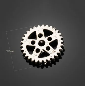 

50pcs New Antique Sliver Alloy Gear Jewelry Charms Pendants -DIY Necklace Bracelet Metal Fashion Accessories 19.7 mm X 19.7 mm