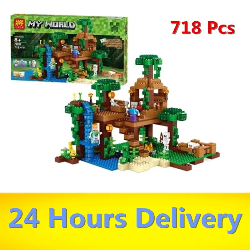 718pcs Building Blocks Brinquedos Model set Figures Toys Minecrafted Jungle Tree House for Gift Compatible with Legoings 718pcs Building Blocks Brinquedos Model set Figures Toys Minecrafted Jungle Tree House for Gift Compatible with Legoings