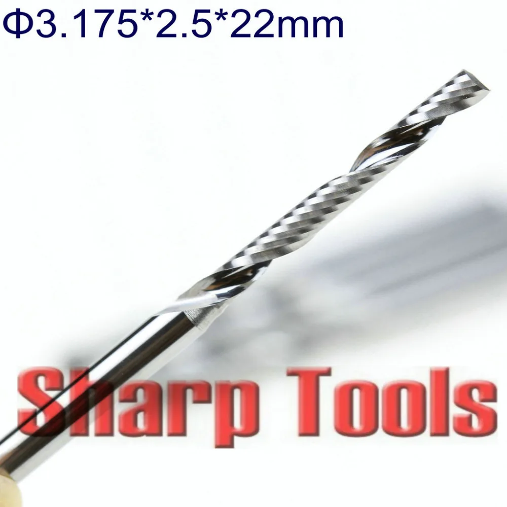 

GOOD Acrylic Router Bits- 3.175x2.5x22mm 1 Flute End Mill CNC Cutter, Imported Tungsten Carbide Milling Cutter Wood Router Tools