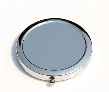 

70mm Makeup Mirror Round Silver Compact Mirror Case 100X /LOT #18413-1