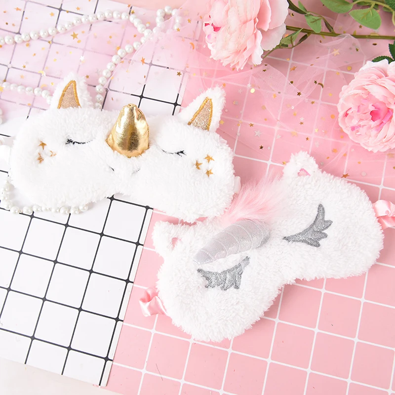 

Unicorn Sleeping Eye Mask Cartoon Blindfold Eye Cover Shadow Soft Cover for Girl Kid Teen Traveling Sleep Eyeshade Care Tool