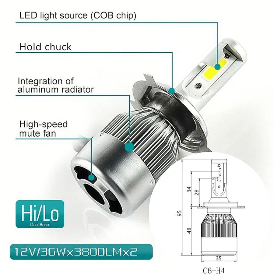 H15 H4 H1 H11 H7 светодиодный головной светильник лампа 72W фары для 8000LM/комплект Беспроводной автомобилей головной светильник преобразования для вождения светильник поиска светодиодный 6000K 3000K