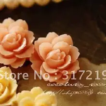 18 мм европейские смоляные цветы, каучуковые не ограненные бусины, смолы пендаторы Камея 100 шт
