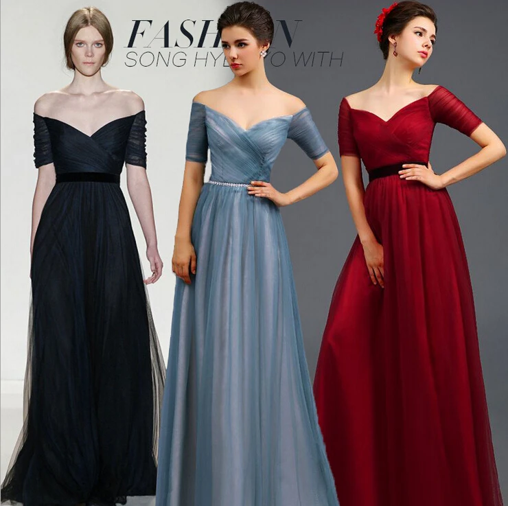 Grey Red Formal Dress