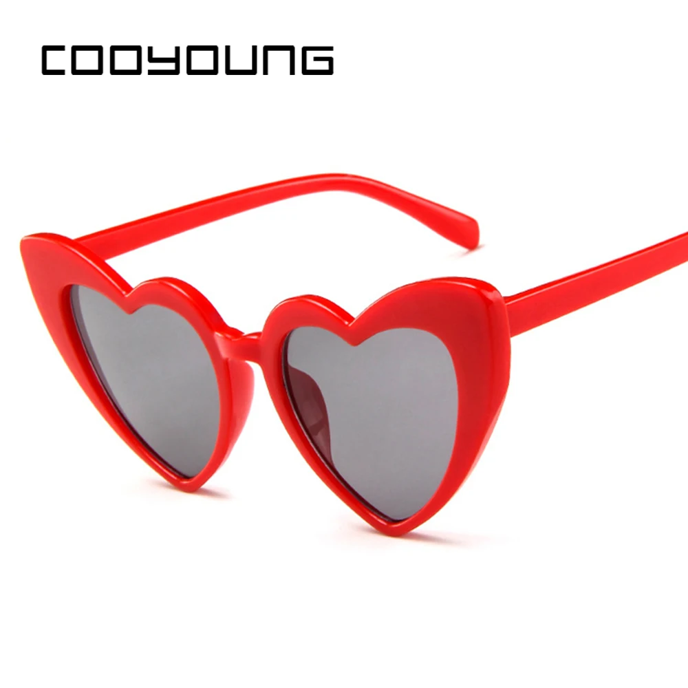 COOYOUNG Heart Sunglasses Women Brand Designer Sun Glasses Retro Love