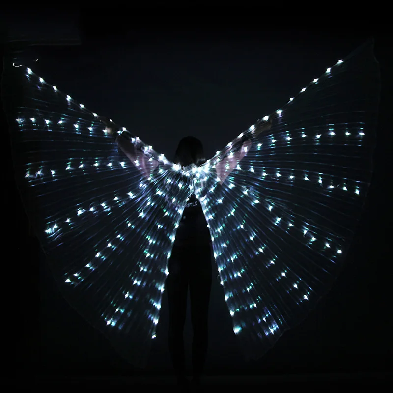 Светодиодный фонарь с крыльями, палочки для взрослых, светодиодный Isis с разрезом живота, лампа для танцев, реквизит, 360 градусов, аксессуары, крылья, танец, большая бабочка