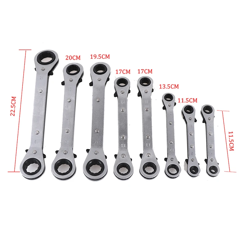 6-21mm Metric Offset Torque Wrench Set Double Ratchet Wrench Spanner Tool Niversa Double End Wrench Offset Ring Spanner