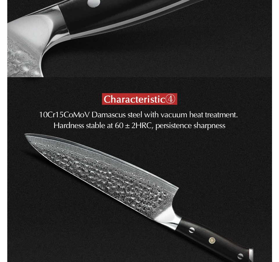 XINZUO 8," нож шеф-повара 62 Hrc высокоуглеродистая VG10 Дамасская сталь кухонные аксессуары Gyotou нож Лучший подарок ножи Ручка из черного дерева